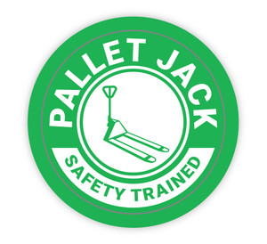 Pallet Jack Safety Trained - Hard Hat Sticker