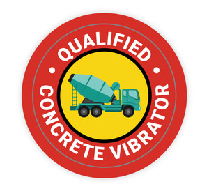 Qualified Concrete Vibrator - Hard Hat Sticker