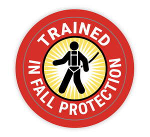 Trained In Fall Protection - Hard Hat Sticker