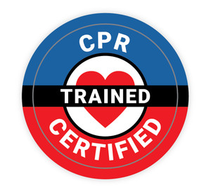 CPR First Aid - Certified and Trained White and Red - Hard Hat Sticker