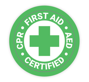 CPR First Aid - Certified and Trained White - Hard Hat Sticker