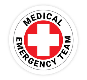 Medical Emergency Team with Cross Symbol - Hard Hat Sticker