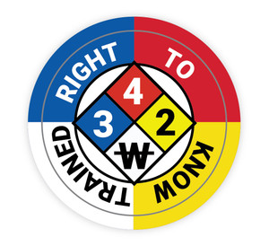 Right To Know Trained with NFPA Symbols - Hard Hat Sticker