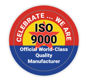 ISO 9000 - Official World-Class Quality Manufacturer with Star - Hard Hat Sticker