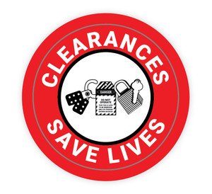 Clearances Save Lives - Hard Hat Sticker
