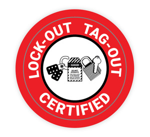 Lock-Out Tag-Out Certified - Hard Hat Sticker