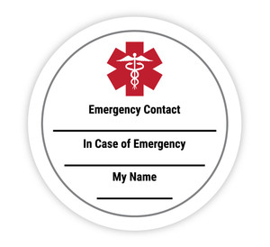 Medical Alert with Write in Contact and Emergency Info - Hard Hat Sticker
