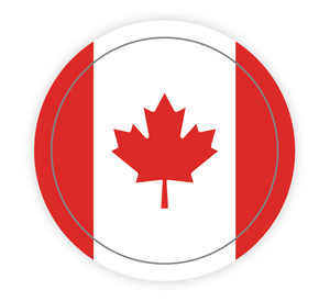 Canadian Flag Circle - Hard Hat Sticker