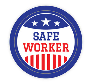 Safe Worker Patriotic - Hard Hat Sticker