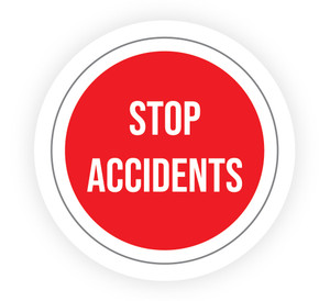 Stop Accidents Red - Hard Hat Sticker