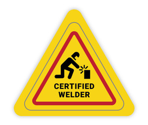 Certified Welder Triangle - Hard Hat Sticker