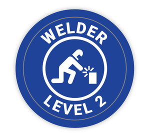 Welder Level 2 Blue with Icon - Hard Hat Sticker