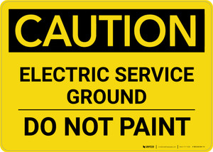 Caution: Electric Service Ground - Do Not Paint Landscape