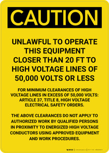 Caution: Unlawful To Operate This Equipment Portrait