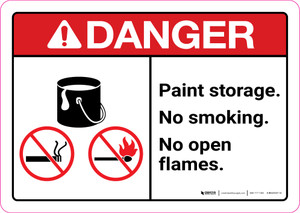 Danger: Paint Storage - No Smoking/No Open Flames ANSI Landscape