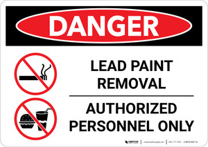 Danger: Lead Paint Removal - Authorized Personnel Only with Icons Landscape