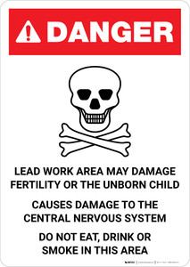 Danger: Lead Work Area May Damage Fertility or Cause Nerve Damage Portrait