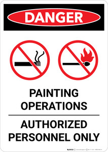 Danger: Painting Operations - Authorized Personnel Only Portrait