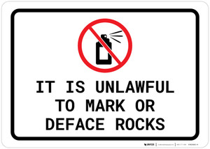 It is Unlawful to Mark or Deface Rocks Landscape