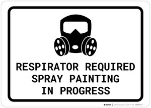Respirator Required - Spray Painting in Progress with Icon Landscape
