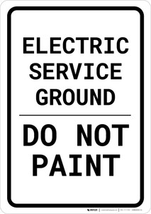 Electric Service Ground - Do Not Paint Portrait