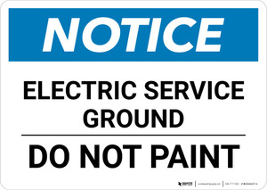 Notice: Electric Service Ground - Do Not Paint Landscape