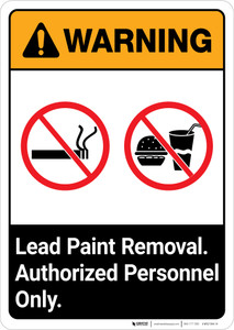 Warning: Lead Paint Removal - Authorized Personnel Only ANSI Portrait