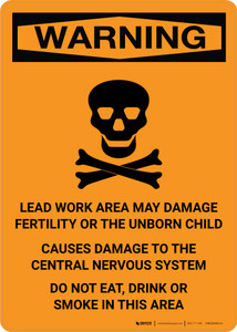 Warning: Lead Work Area May Damage Fertility and Nervous System Portrait