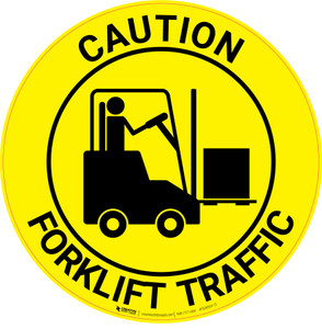 Caution: Forklift Traffic - Floor Sign