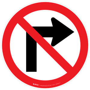 No Right Turn Sign Floor Sign