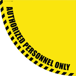 Authorized Personnel Only - Yellow Half Swing Door Sign Authorized Personnel Only - Yellow Half Swing Door Sign