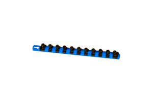 13” Magnetic Socket Organizer and 11 Twist Lock Clips - Blue - 1/2”