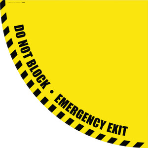 Do Not Block Emergency Exit - Yellow Half Swing Door Sign Do Not Block Emergency Exit - Yellow Half Swing Door Sign