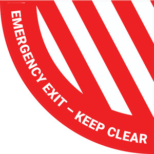 Emergency Exit Keep Clear - Half Swing Sign Emergency Exit Keep Clear - Half Swing Sign