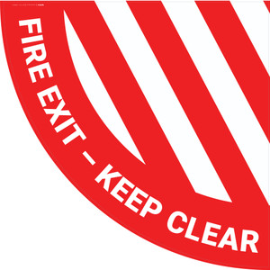 Fire Exit Keep Clear - Half Swing Door Sign Fire Exit Keep Clear - Half Swing Door Sign