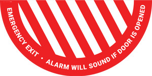 Emergency Exit Alarm Will Sound if Door is Opened - Full Swing Door Sign Emergency Exit Alarm Will Sound if Door is Opened - Full Swing Door Sign