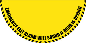 Emergency Exit Alarm Will Sound if Door is Opened - Yellow Full Swing Door Sign Emergency Exit Alarm Will Sound if Door is Opened - Yellow Full Swing Door Sign