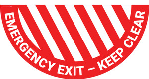 Emergency Exit Keep Clear - Full Swing Door Sign Emergency Exit Keep Clear - Full Swing Door Sign