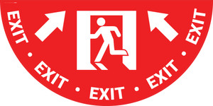 Exit Man Icon with Arrow - Full Swing Door Sign Exit Man Icon with Arrow - Full Swing Door Sign