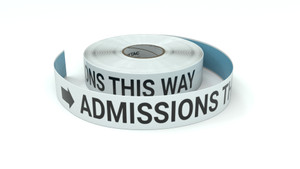 Admissions This Way With Right Arrow - Inline Printed Floor Marking Tape