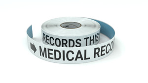Medical Records This Way With Right Arrow - Inline Printed Floor Marking Tape