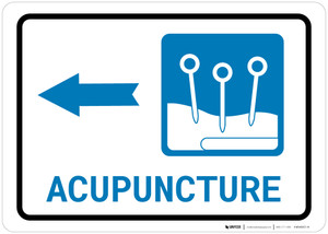 Acupuncture Left Arrow with Icon Landscape - Wall Sign