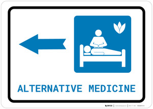 Alternative Medicine Left Arrow with Icon Landscape - Wall Sign