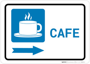 Cafe Right Arrow with Icon Landscape - Wall Sign