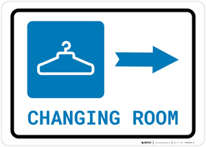 Changing Room Right Arrow with Icon Landscape - Wall Sign