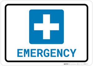 Emergency with Icon Landscape - Wall Sign
