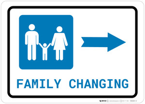 Family Changing Right Arrow with Icon Landscape - Wall Sign