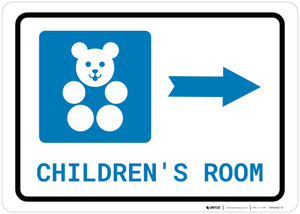 Children's Room Right Arrow with Icon Landscape - Wall Sign