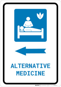 Alternative Medicine Left Arrow with Icon Portrait - Wall Sign