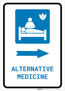 Alternative Medicine Right Arrow with Icon Portrait - Wall Sign